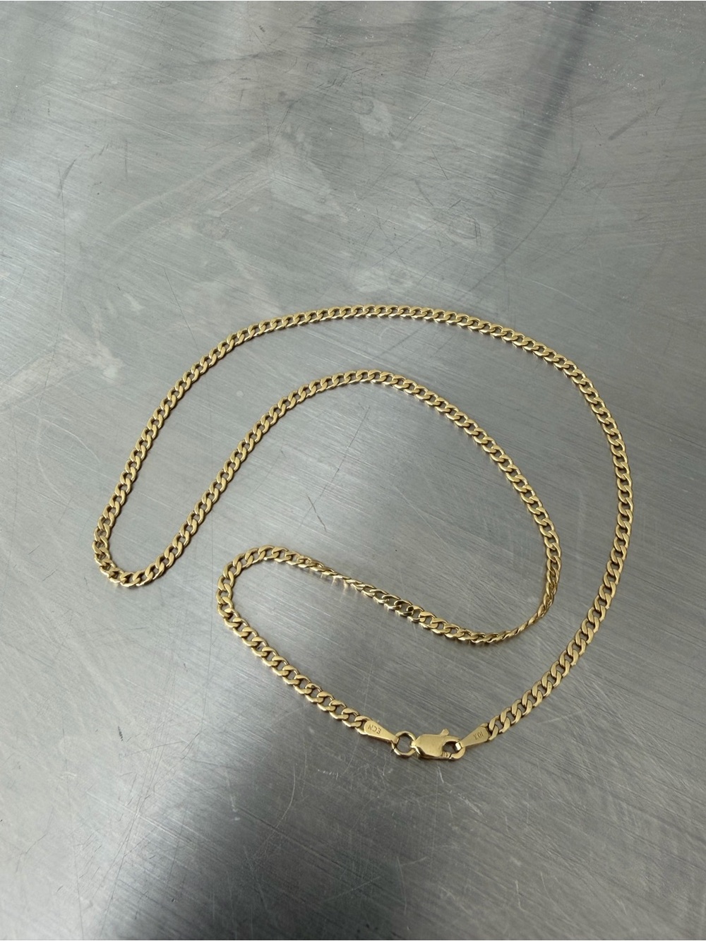 10K Yellow Gold Curb Chain Necklace